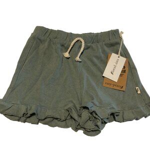 Easy-Peasy Girls Olive Ruffle Shorts 4T Cotton & Recycled Polyester Made In Bang